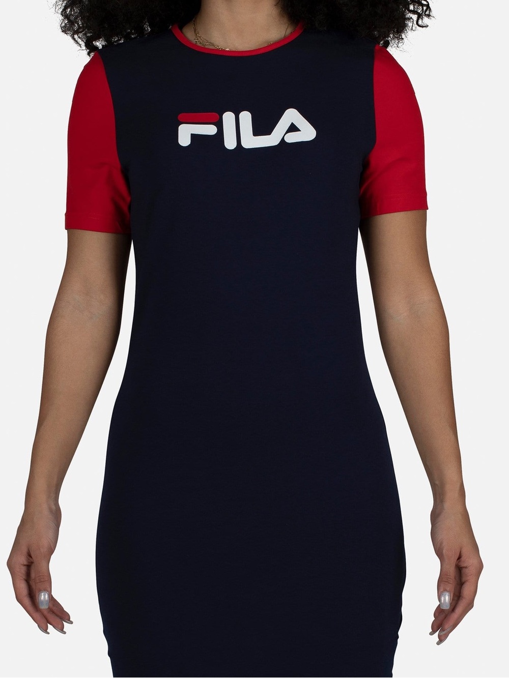 Fila Medium Women Mini Dress Dark Blue & Red